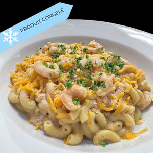 
                  
                    Mac N cheese aux crevettes Matane et bisque de homard
                  
                