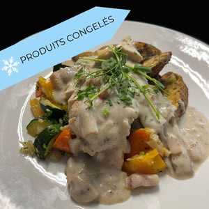 
                  
                    Poulet sauce crémeuse lardons et champignons
                  
                