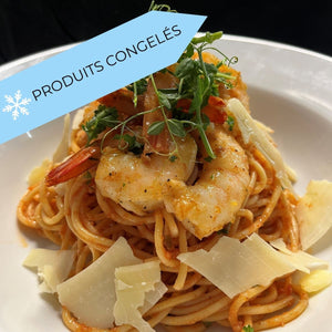 
                  
                    Spaghettis aux crevettes sautées à l'ail
                  
                